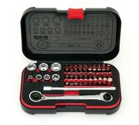Coffret mousse - XS BOX MOB OUTILLAGE - 30 embouts acier S2 - 7 douilles 4-14 mm - Poignée 2-en-1, fermoir anti-ouverture