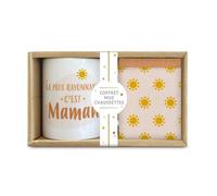 COFFRET MUG CHAUSSETTES MAMAN Rose, Fuchsia