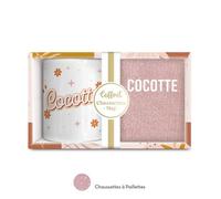 Coffret Mug Chaussettes paillettes 'Cocotte'