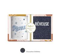 Coffret Mug Chaussettes paillettes 'Rêveuse'