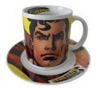 Coffret Mug Et Assiette Superman Pixels Multicolore