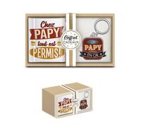 COFFRET MUG PORTE-CLÉS PAPY EN OR