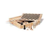 Coffret multi-jeux de société bois 4 en 1