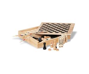 Coffret multi-jeux de société bois 4 en 1