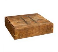 Coffret Multi-Jeux Inès 23 x 23 cm en Bois de Manguier et Marbre