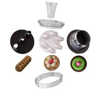 Coffret Multidouille Chefinov - 3 Plateaux P'tit Chef - Douilles pâtisserie unies, cannelées, sultane - Une seule pression le décor est réalisé.
