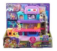 Coffret multiplexe cinema Polly Pocket - Avec Mini poupees, voiture, accessoires - Univers Polyville - Set de Jeu fille + carte