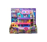 Coffret multiplexe cinema Polly Pocket - Avec Mini poupees, voiture, accessoires - Univers Polyville - Set de Jeu fille + carte