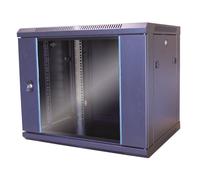 Coffret mural 19'' 6U porte vitrée 600x450 noir démonté