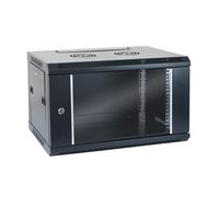 Coffret mural 19'' 6U porte vitrée 600x600 noir démonté