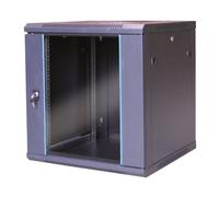 Coffret mural 19'' 6U porte vitrée 600x600 noir monté