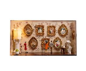 Coffret Musée de Nous - Miniature d'Exposition Artisanale Comprenant Cinq Figurines - Cadre Photo de Style Musée,Parfait Pour Décoration Murale Au Bureau En Souvenir Pour Maman À La Maison Ou Comme Ca