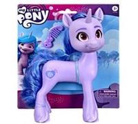 Coffret my little pony - poney violet izzy moonbow 22 cm à coiffer avec peigne - set petit poney + carte tigre Violet