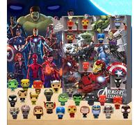 Coffret mystère Marvel Spider-Man 24 pièces - Figurines Spider-Man et ses amis - Idéal pour les anniversaires, mariages, cadeaux de fête, Noël et Halloween, calendrier de l'Avent ensembleABS