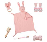Coffret Naissance, 6 en 1 Bébé Coffrets Cadeaux, Fille et Garcon pour Bebe avec Chaussettes, brosse, serviette bébé, Anneau de Dentition Bébé, Cadeau de Bébé Neutre pour Garçons et Filles (A)