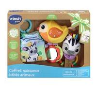 VTech – Coffret naissance Bébés Animaux – Premiers jouets: oiseau musical, livre tissu, hochet zèbre