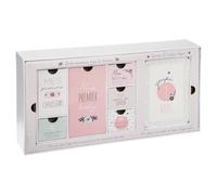 Coffret Naissance Boite Souvenir 6 tiroirs et Set de 12 Cartes étapes - Atmosphera