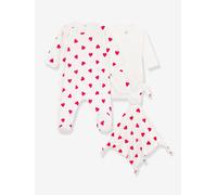 Coffret naissance coton cœur Petit Bateau blanc NAISSANCE(50CM)