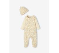 Coffret naissance ensemble body + salopette + bonnet écru 1M(54CM)