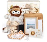 Coffret Naissance, Ensemble de 14 Coffrets Cadeaux, Cadeaux Bébé Inclus, Couverture, étoffe Gris - Éléphant