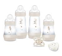 MAM Coffret Naissance - Sable - 4 Biberons + 1 Sucette + 1 Boite Doseuse