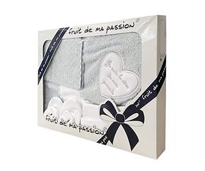 Coffret Naissance Sortie de Bain Gris - Je suis le rêve de mes parents