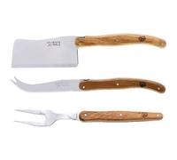 Coffret naturel 3 pièces à fromage - JEAN DUBOST - Laguiole - Manche en chêne