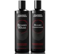 Coffret nettoyant et revitalisant pour barbe Polished Gentleman - Adoucit et renforce - Shampoing barbe avec huile de croissance - Hydratant et