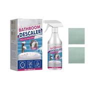 Coffret Nettoyant Salle de Bain (60 ml + 2 Chiffons) - Détartrant puissant pour inox/verre, détachant multi-usages pour douches, baignoires et lavabos, formule sans résidus.