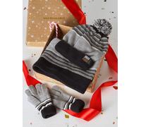 Coffret Noël bonnet Urban Park + snood + moufles/gants garçon gris chiné 12/14A