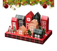 Coffret Noël Étui de rangement décoratif en en forme de maison | Boîte Biscuits Et Contenants À Collations Pour Fêtes Pour Bureau Maison Domicile Fête et Réunion