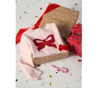 Coffret Noël fille pull jacquard et accessoire rose pâle 8A