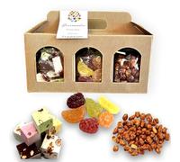 Coffret nougats et cacahuètes sucrée Pâte de fruits et chouchous pour amoureux de gourmandises - Assortiment de bonbons artisanaux pour toutes occasions et fete - Boite anniversaire