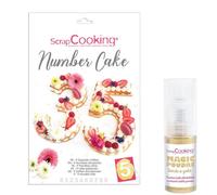 Plat / moule Scrapcooking Coffret Number cake + 1 poudre alimentaire irisée dorée