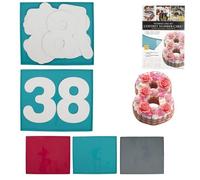 COFFRET NUMBER CAKE À DÉCOUPER PLAQUE SILICONE Multicolore