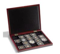 Coffret Numismatique En Bois Avec 20 Compartiments Carrés 50x50 Mm Pour Quadrum, Noir
