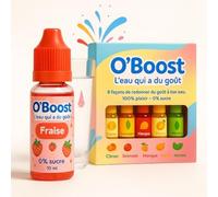 Coffret O'BOOST Framboise-Ananas-Pastèque-Pomme verte-Cassis-cola-Saveurs fruitées pour aromatiser l’eau - Sans sucre, sans calorie, sans colorant - 6 x 10 ml - 6 arômes à diluer