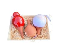 Coffret Ollas à Planter Décoré - Mini Olla 25 cl + Olla Rouge 40 cl + Olla Blanche 40 cl - Plantes d’Intérieur et Aromatiques - Fabrication Artisanale Française - Terre Cuite