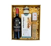 Coffret Or : Mouton cadet Rouge - La Plantation : Mélange Fleurs de sels et épices fumées & Sauce poivre Kampot - Gressin - Tapenade