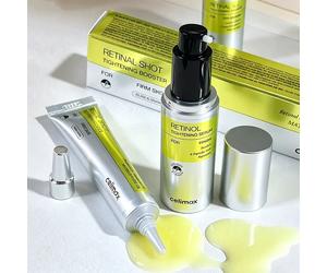 Coffret Original Retinal Celimax : Soin Hydratant Raffermissant et Booster de Tonicité, Crème Visage et Sérum Contour des Yeux Réparateur Anti-Cernes 10PCS Eye Cream 15g