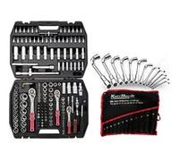 Coffret Outils Kraft Muller CRV 171 pièces Douilles, Cliquets, Jeu de 12 Clés à pipe 6 PANS de 8 à 19mm Chrome vanadium