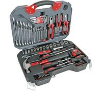 Coffret outils - PEREL - 78 pièces - Chrome-vanadium - Pince, tournevis, douilles, embouts, mètre-ruban, marteau