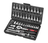Coffret Outils Universel 46 Pièces 1/4"", Cliquet Douilles et Accessoires, Kit Professionnel Précision