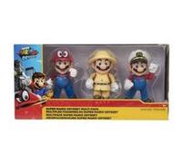 Coffret pack 3 figurines super mario odyssey 10 cm - personnages collector articule en pvc - set jouet enfant collection + carte