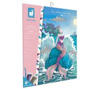 Janod – Coffret Paillettes Sirènes – 3 tableaux à décorer – Kit créatif enfant dès 5 ans