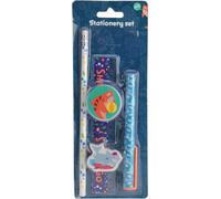 Coffret Papeterie 5 Pièces : Crayon, Gomme, Règle, Stylo à Bille