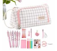 Coffret Papeterie Scolaire Grand sac avec 6 stylos gel et 4 surligneurs