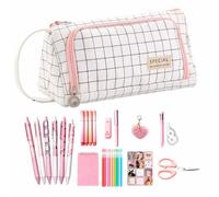 Coffret Papeterie Scolaire Grand sac avec 6 stylos gel et 4 surligneurs