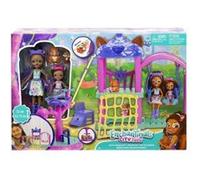 Coffret Parc Aire De Jeux Enchantimals - Poupees Soeurs Ecureuils, Figurines Animaux, Accessoires - Set Univers Jeu Fille + Carte