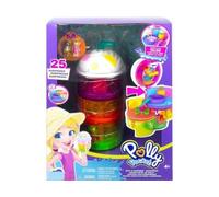 Coffret Parc Aquatique Grand Hotel pour Polly Pocket + 2 Figurines + 23 Accessoires - Jouet Fille Mini Monde et Carte Tigre - Mini Poupee